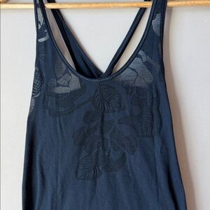Hollister Sheer Crossback Dark Blue Tank Top